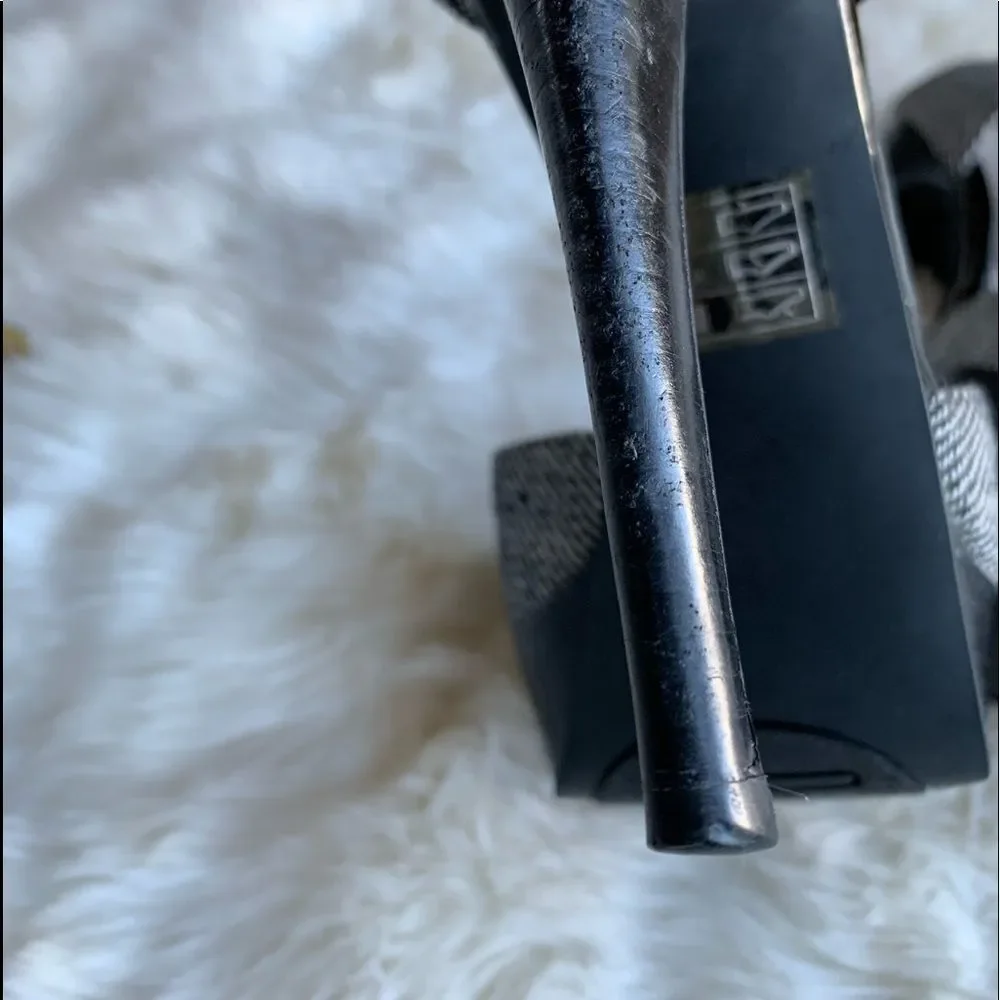 LULU Townsend  Patent Leather/Tweed‎ Black & White  Platform Heels